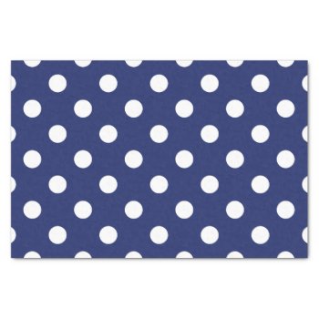 Navy Blue And White Polka Dot Pattern Tissue Paper by allpattern at Zazzle