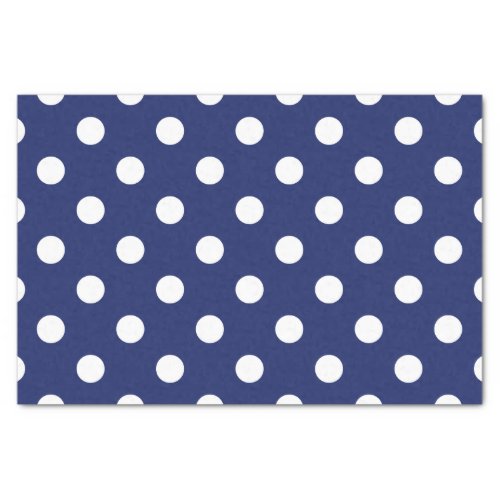 Navy Blue and White Polka Dot Pattern Tissue Paper