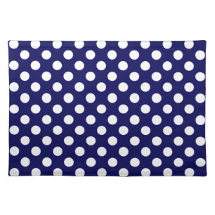 Navy Blue and White Polka Dot Placemats