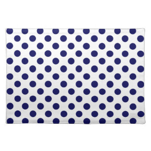 Navy Blue and White Polka Dot Placemats