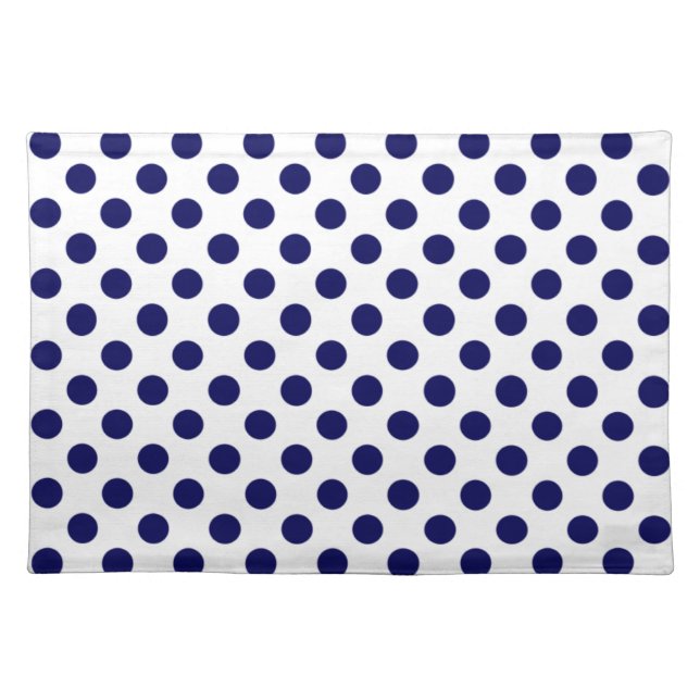 Navy Blue and White Polka Dot Placemats (Front)