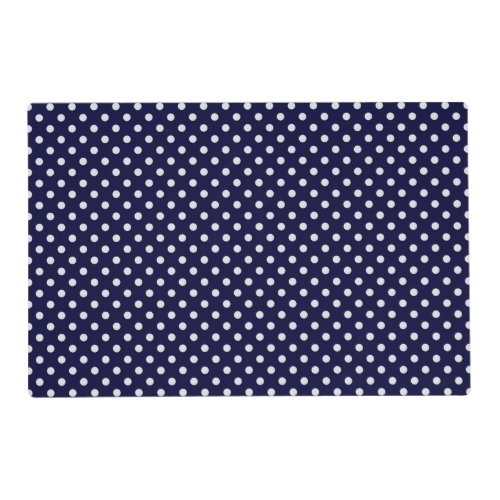 Navy Blue and White Polka Dots Pattern Placemat