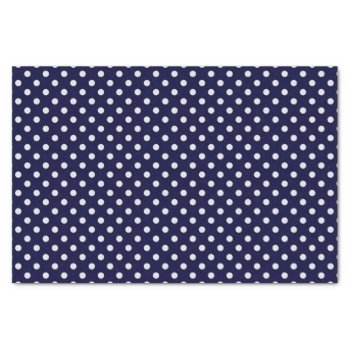 Navy Blue And White Polka Dots Pattern Tissue Paper by FantabulousPatterns at Zazzle