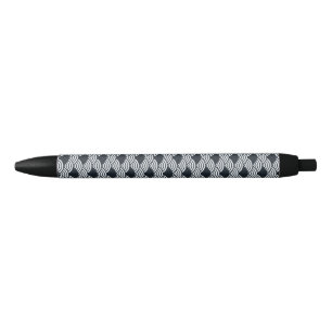 Navy blue and white Seigaiha waves pattern  Pen