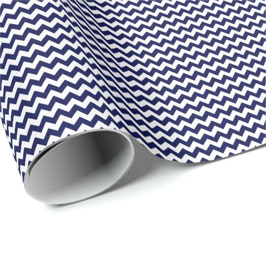 navy blue and white chevron wrapping paper