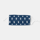 Navy Blue and White Stars Pattern Adult Cloth Face Mask (Front, Folded)