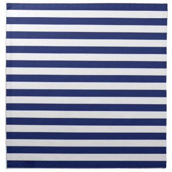 Navy Blue And White Stripe Pattern Cloth Napkin by allpattern at Zazzle