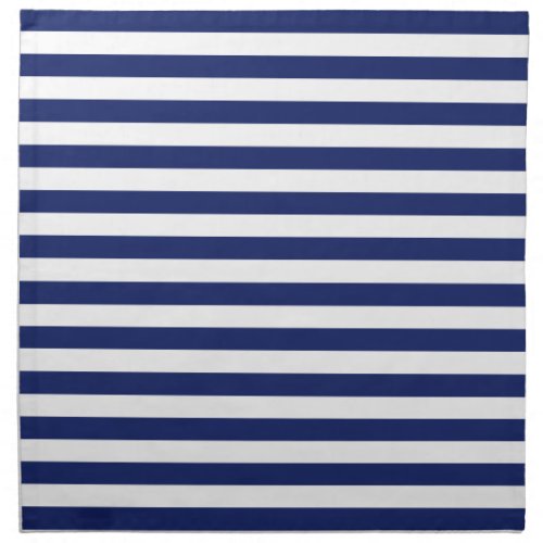 Navy Blue and White Stripe Pattern Cloth Napkin