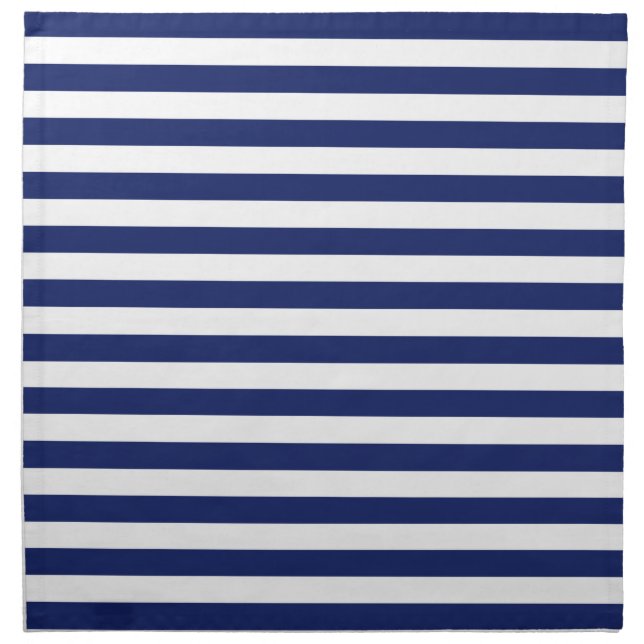 Navy Blue and White Stripe Pattern Cloth Napkin (Front)