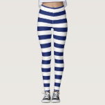 Navy Blue and White Stripe Pattern Leggings<br><div class="desc">Navy Blue and White Stripe Pattern</div>