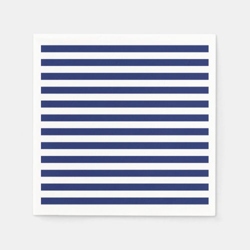 Navy Blue and White Stripe Pattern Napkins