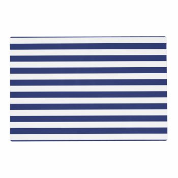 Navy Blue And White Stripe Pattern Placemat by allpattern at Zazzle