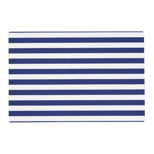 Navy Blue and White Stripe Pattern Placemat