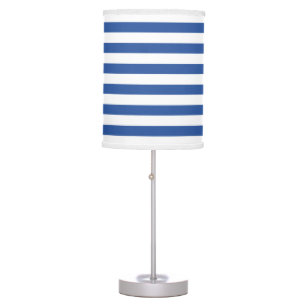 Navy Blue and White Stripe pattern Table Lamp