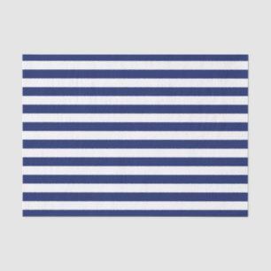 Navy Blue and White Stripe Pattern Tissue Paper