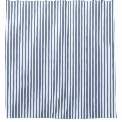 Navy Blue and White stripe Shower Curtain