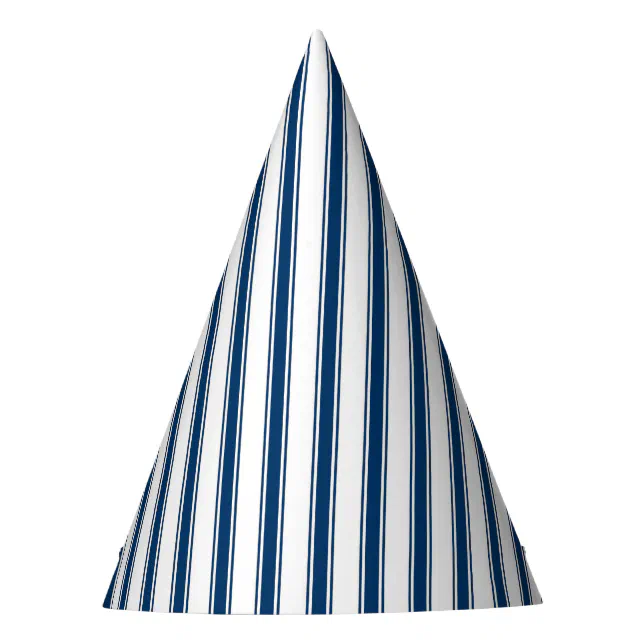 Navy Blue And White Stripe Ticking Party Hat Zazzle navy-blue-and-white-stripe-ticking-party-hat-zazzle