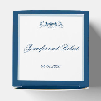 Navy Blue and White Stripe with Floral Accent Box