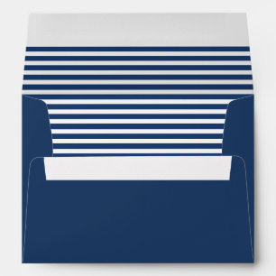 Navy Blue and White Striped Envelope