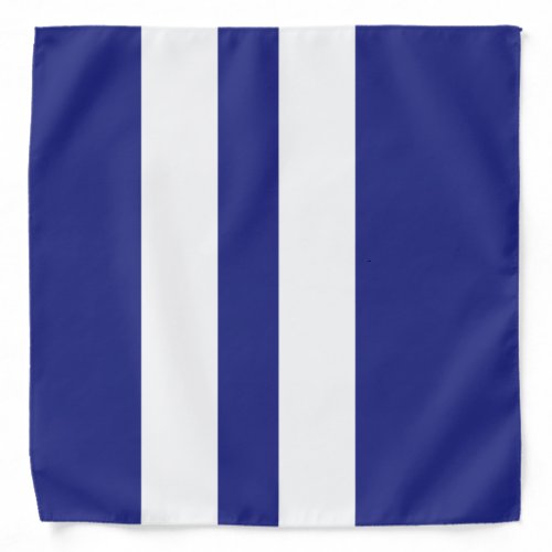 Navy blue and white stripes bandana