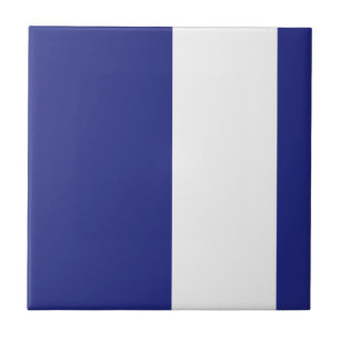 Navy blue and white stripes ceramic tile