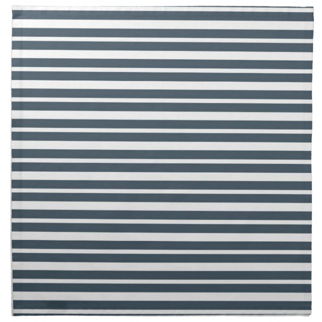 Navy Blue and White Stripes Cloth Napkin (Front)
