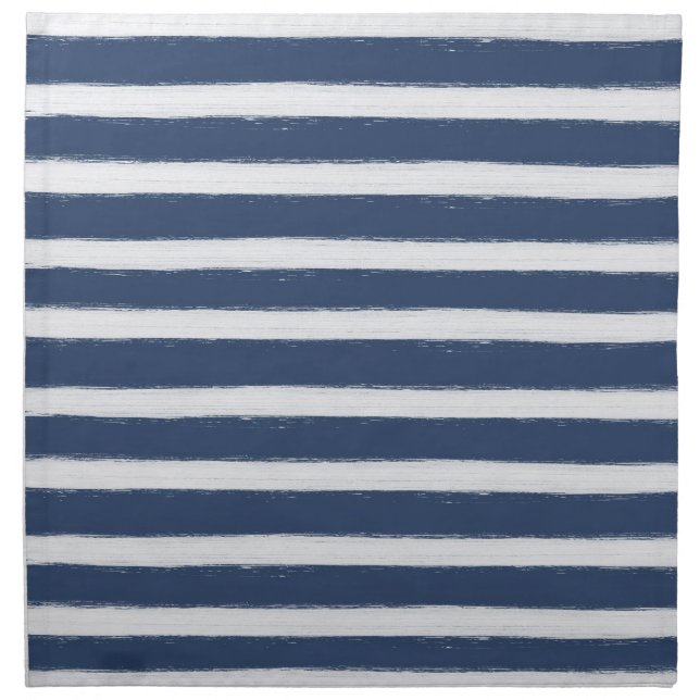 Navy Blue and White Stripes Napkin (Front)