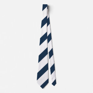 Navy Blue and White Stripes Neck Tie