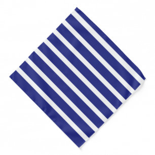 Navy blue and white stripes pattern bandana