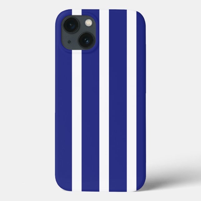 Navy blue and white stripes pattern Case-Mate iPhone case (Back)