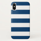 Navy Blue and White Stripes Pattern