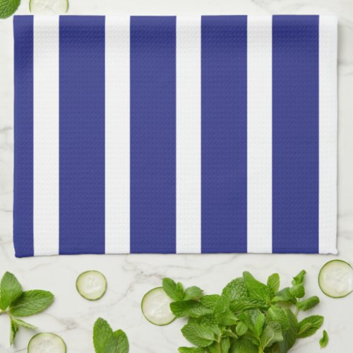 Navy blue and white stripes pattern kitchen towel