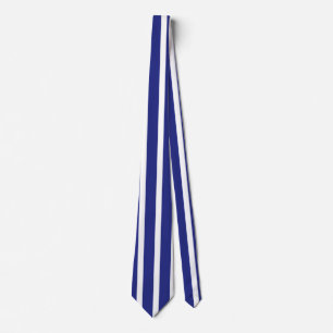 Navy blue and white stripes pattern neck tie
