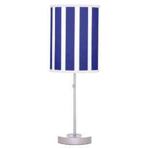 Navy blue and white stripes pattern table lamp