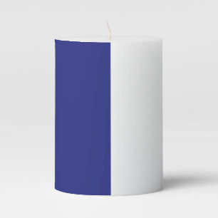 Navy blue and white stripes pillar candle