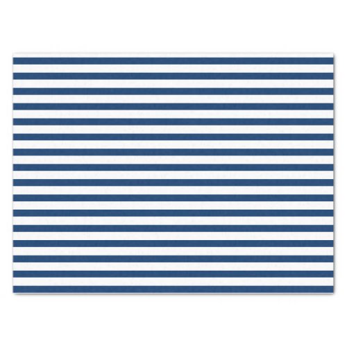 Navy Blue and White Stripes Tissue Paper