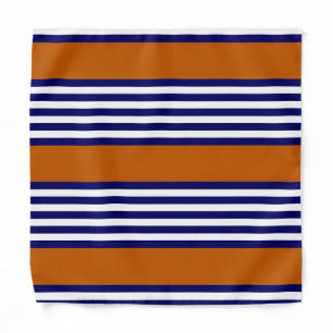 Navy blue and white stripes with burnt orange bandana