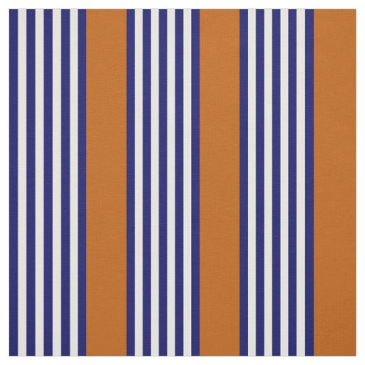 Navy blue and white stripes with burnt orange fabric