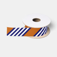 Navy blue and white stripes with burnt orange