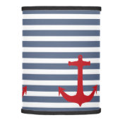 Navy Blue and White Stripes with Red Anchor Lamp Shade (Right)