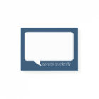 Navy Blue and White Talk Bubble Personalized Name