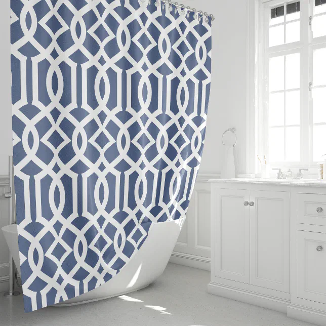 Shower Curtains Navy Blue And White