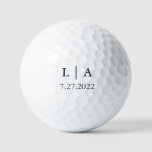 Navy Blue And White Wedding Personalized Golf Ball at Zazzle