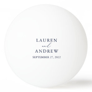 Navy Blue and White Wedding Personalized Ping Pong Ball