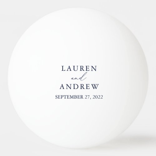 Navy Blue and White Wedding Personalized Ping Pong Ball