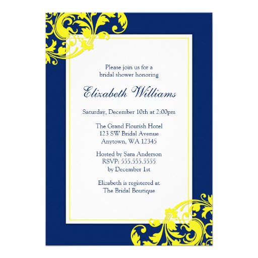 Navy And Yellow Bridal Shower Invitations 6