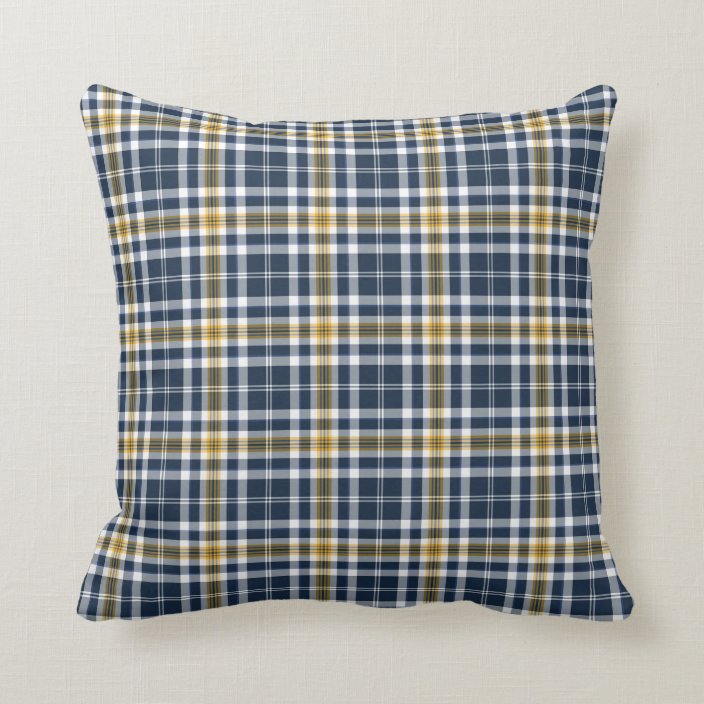 navy blue plaid pillows