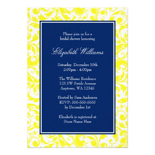 Navy And Yellow Bridal Shower Invitations 4