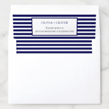 Navy Blue andWhite Stripes - Envelope Liner