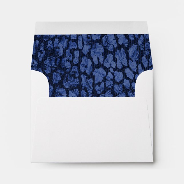 Navy Blue Animal Print RSVP Envelope (Back (Bottom))